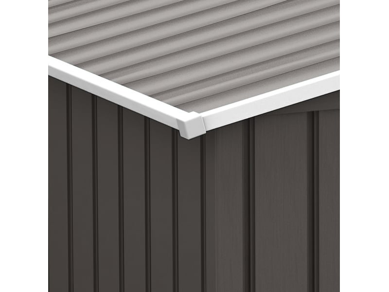  Abri de jardin métallique 277x195x192 cm – gris – 2 portes coulissantes pour outils et équipements  - Conforama E