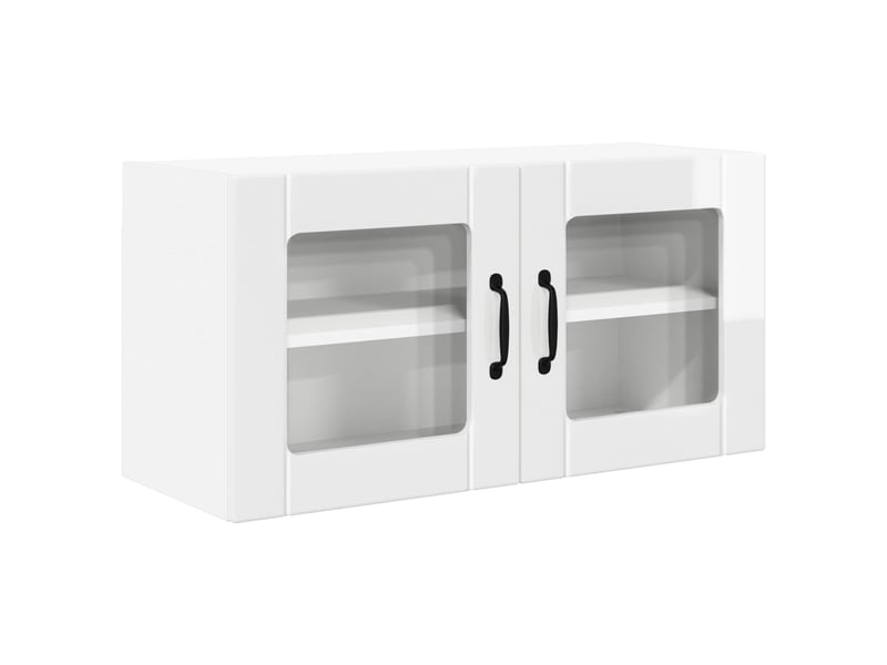  Meuble mural de cuisine, cabinet en verre mural blanc brillant 80x31x40cm shl5859  - Conforama A