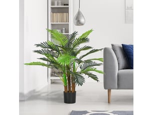 Palmier artificiel en pot 100 cm – vert – 27 branches modelables pour décoration intérieure et extérieure