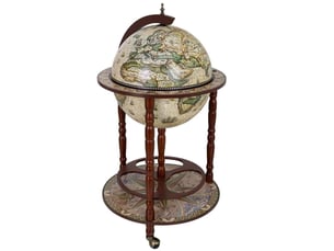 Meuble porte-bouteilles globe terrestre beige d50 x 89 h cm