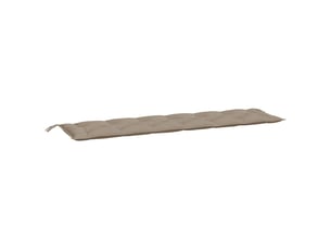 Coussin de banc de jardin, coussin d'assise taupe 200x50x7 cm tissu oxford cf52836