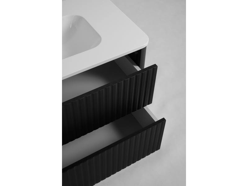  Meuble sous vasque suspendu linea 80 cm noir  - Conforama W
