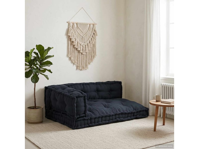 Coussin de canapé sur palette, coussin de chaise 3 pc tissu anthracite cf54207 - Conforama B
