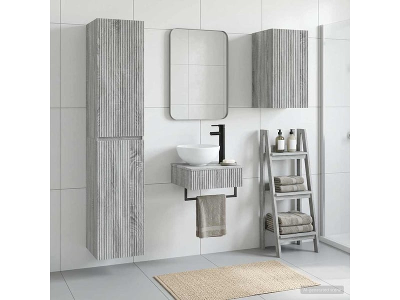 Ensemble de mobilier de salle de bain 3 pc sonoma gris cf64422 - Conforama B