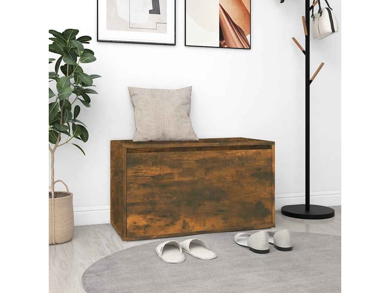  Banc d'entrée, banc interieur 80x40x45 cm chêne fumé bois d'ingénierie  - Conforama B