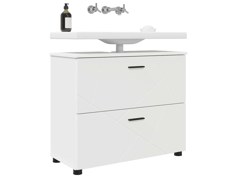 Cabinet de salle de bain, armoire salle de bain avec tiroir blanc 76,5 x 35 x 64 cm cf65229 - Conforama C