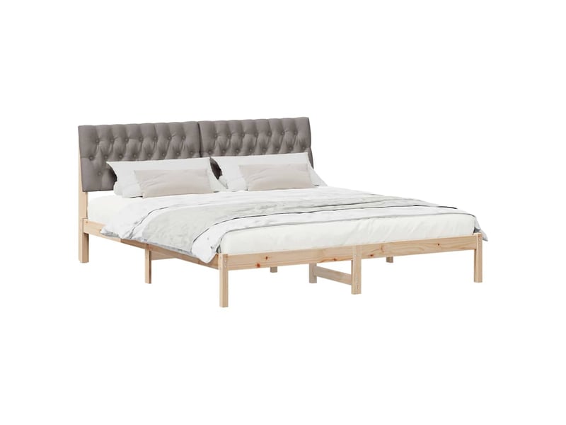  Lit double- lit adulte -  cadre de lit avec tête de lit rembourrée marron 180 x 200 cm  - Conforama B
