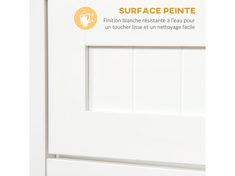 Meuble armoire micro-ondes pour cuisine avec 1 tiroir, 2 portes 60 x 40 x 122,5 cm - blanc - mdf  - Conforama R