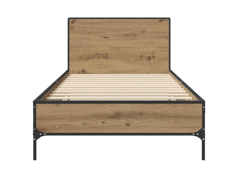 Lit simple- lit adulte - cadre de lit avec tête de lit chêne artisanal 80 x 200 cm - Conforama C