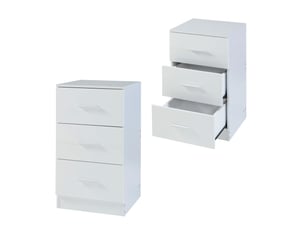 Set de 2 tables de chevet avec 3 tiroirs 66 x 37 x 35 cm panneau de particules blanc 03_0010606