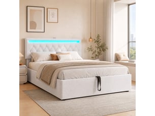 Lit coffre 140x200 cm CRAVDOM coloris blanc