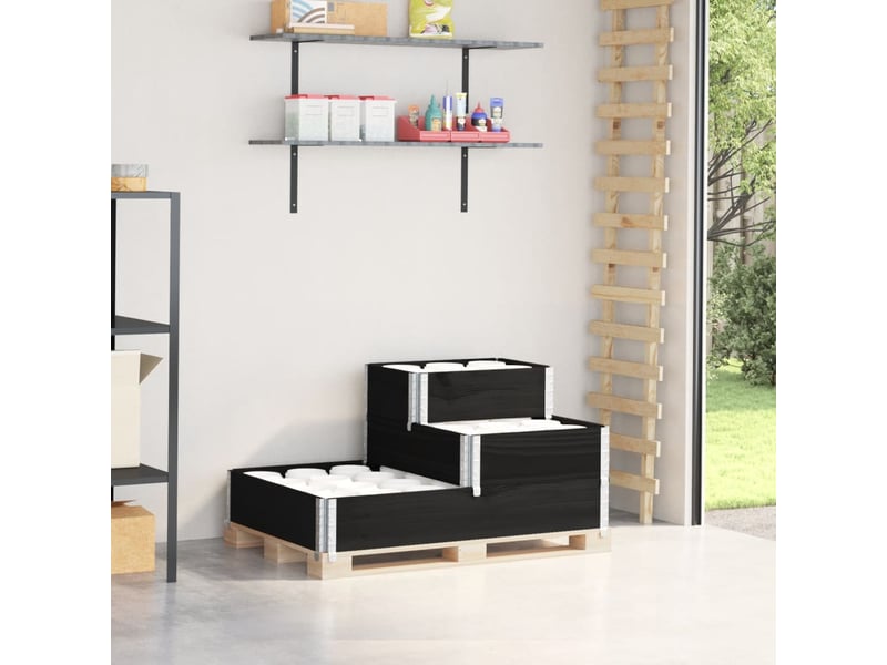  Jardinière - lit surélevé à 3 niveaux noir 120x80 cm bois de pin massif  - Conforama B