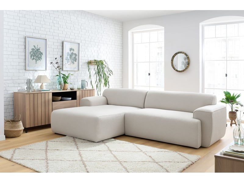  Bobochic canapé d'angle fixe marais beige  angle gauche MARAIS - Conforama D