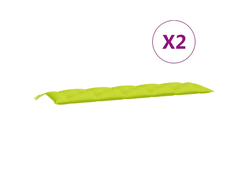  Lot de 2 coussins de banc de jardin, coussins d'assise vert vif tissu oxford cf58711  - Conforama E