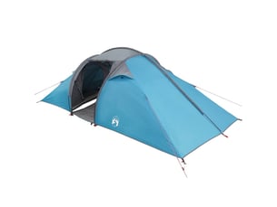 Tente tunnel, tente de camping 4 personne bleu taffetas imperméable