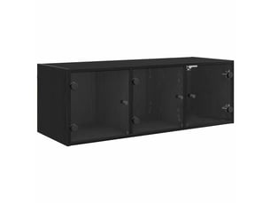 Meuble mural, meuble de rangement salon 102 x 37 x 35 cm bois d'ingénierie chêne noir