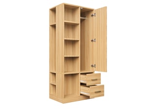 Armoire 1 porte(s) battante 2 tiroir(s) MAISENTIEL coloris bois clair largeur 70 cm