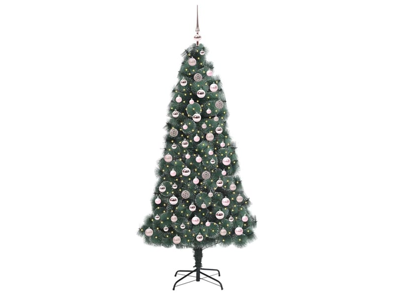 Sapin de noël, arbre de noël artificiel pré-éclairé avec ensemble de boules shl2383 - Conforama C