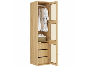 Armoire battante 3 tiroir(s) MODFU coloris bois clair largeur 45 cm
