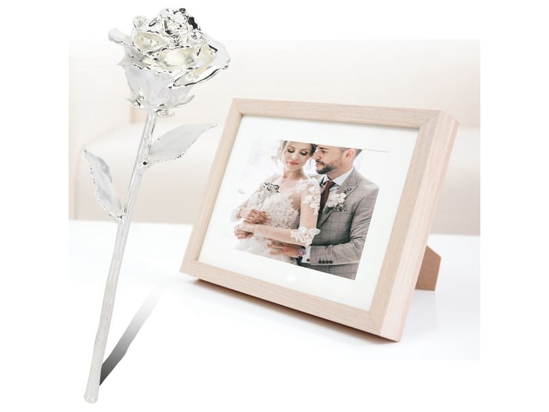  Fleur artificielle argentée 24k avec tige longue et feuilles - décoration maison luxe  - Conforama D