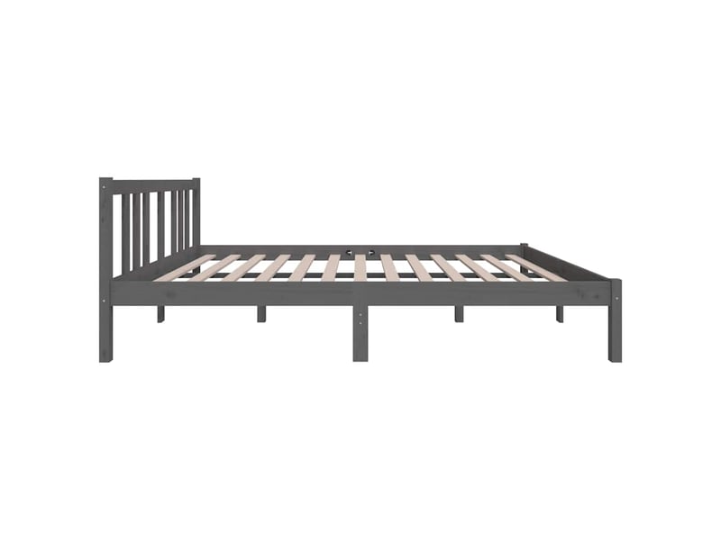  Lit double- lit adulte -  cadre de lit sans matelas gris bois massif 135x190 cm  - Conforama D