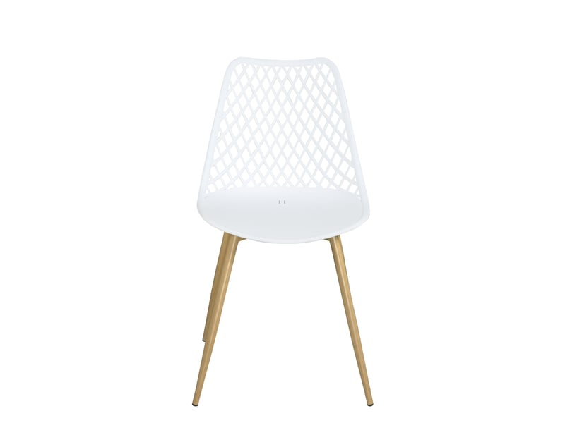  Lot de 2 chaises scandinaves kia blanches avec pieds métal 720-KIA - Conforama C