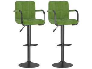 Lot de 2 tabouret de bar, chaise de bar vert clair velours shl67036