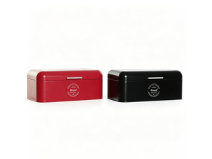 Boîte à pain dkd home decor métal vintage rouge noir 42,5 x 24 x 17 cm
