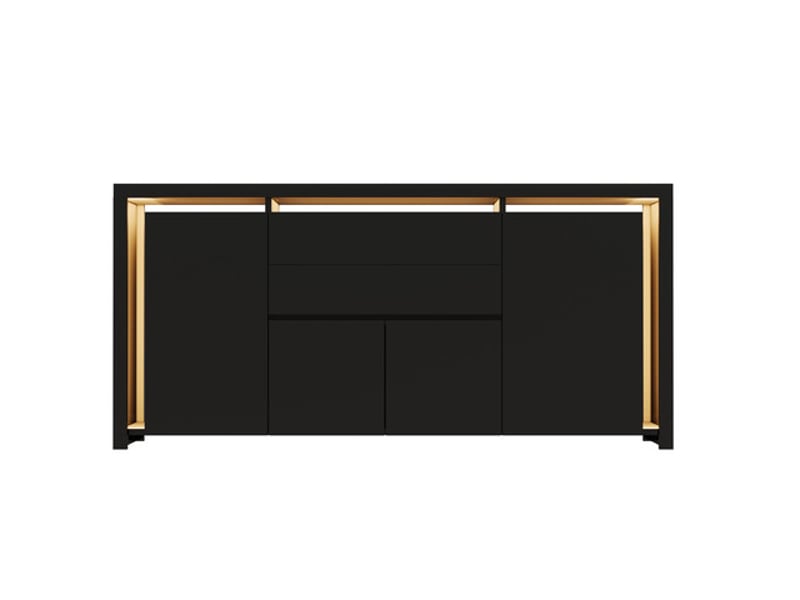  Buffet 4 porte(s) 2 tiroir(s) ezssw - 160 cm coloris noir  - Conforama A