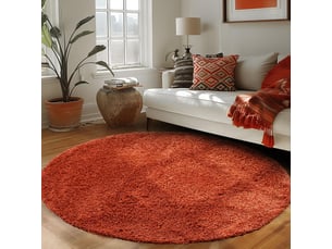 Shaggy - tapis uni rond - terra 200 x 200 cm