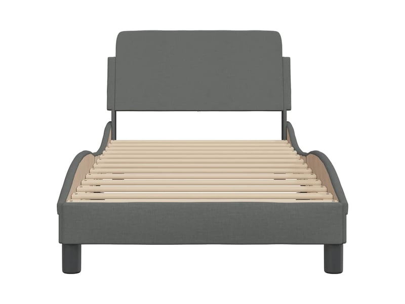  Lit simple- lit adulte -  cadre de lit dover gris foncé 80x200 cm tissu  - Conforama C
