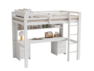 Lit mezzanine 90x200 cm <strong>MODENUIT </strong>  <strong></strong> coloris blanc