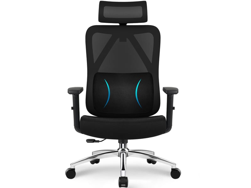  Fauteuil de bureau, fauteuil de bureau ergonomique, fauteuil de bureau avec soutien lombaire en mousse à mémoire de forme 3d  - Conforama A
