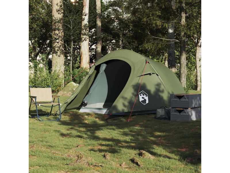 Tente de camping, tente tunnel 2 personnes vert olive imperméable - Conforama C
