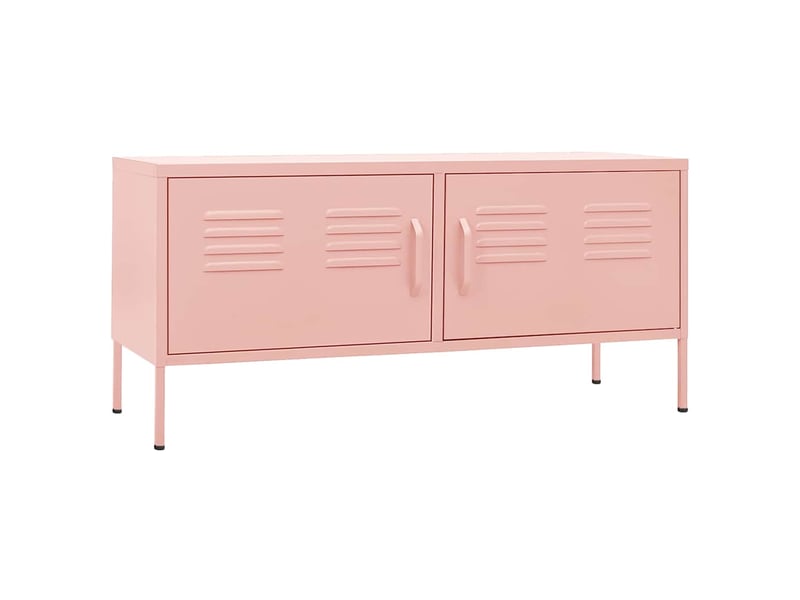  Meuble tv - banc tv - meuble de rangement rose 105x35x50 cm acier  - Conforama A