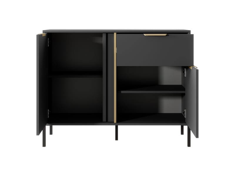  Buffet hame, bahut un tiroir, 103x40x81h cm noir Hame - Conforama E
