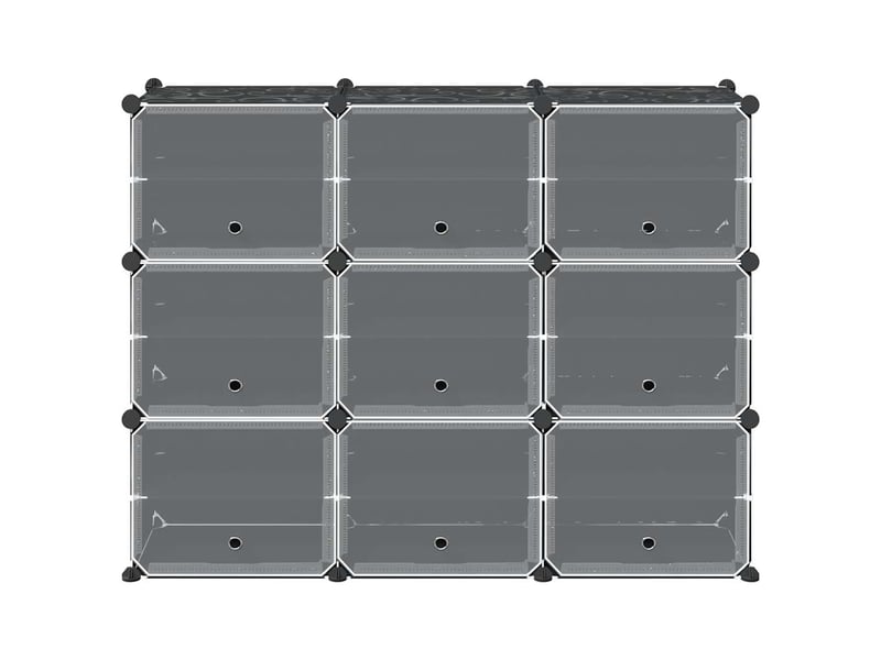 Cubes de rangement 9 pcs avec portes noir pp shl9755 - Conforama D