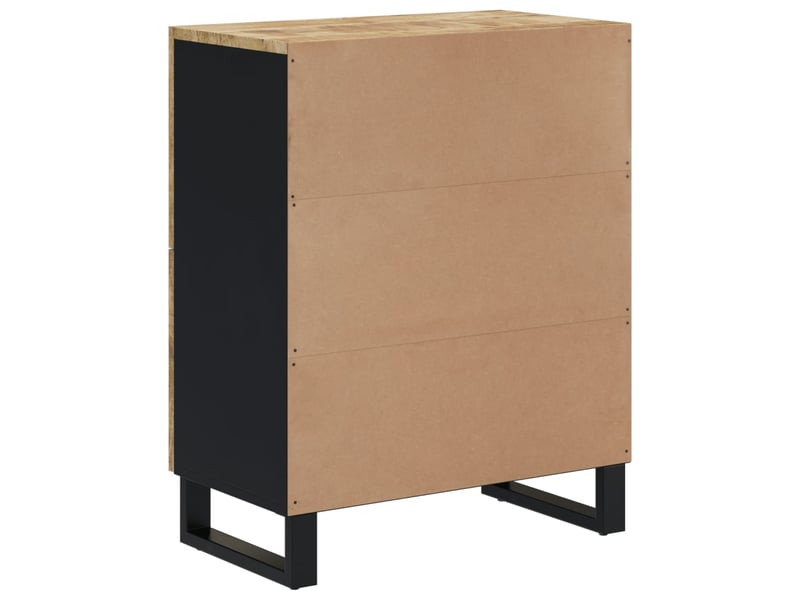  Buffet salon, buffet de rangement avec 4 portes 60x33x75 cm bois massif de manguier  - Conforama E