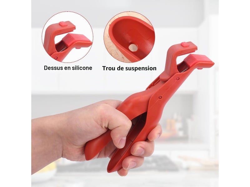  2 pcs pince de cuisine en silicone multi-usages,clip anti-brûlure pince à viande pince à pâtes clip anti brûlure en silicone antidérapant lsolation th ERFDS-GXD00904-GXD - Conforama E