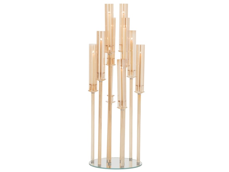  Chandelier 8 tiges en cristal wendy 120cm doré  - Conforama B