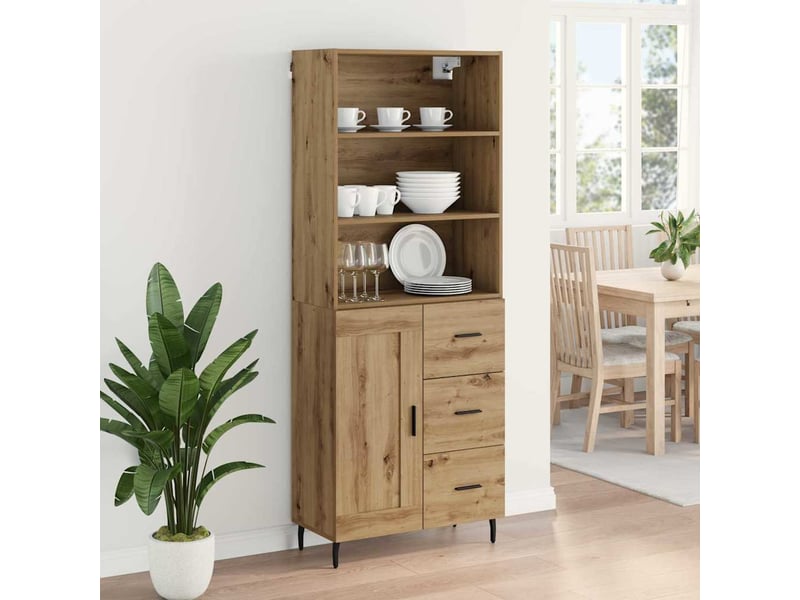 Buffet - haut armoire 2 pc chêne artisanal 69,5 x 32,5 x 180 cm - Conforama D