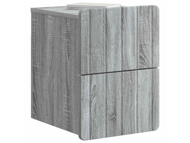  Table de chevet - cabinet de chevet - table de nuit mural 2 pièces sonoma gris 33 x 34,5 x 43 cm  - Conforama B