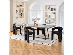 Lot de 2 chaises de salle à manger avec accoudoirs en velours noir