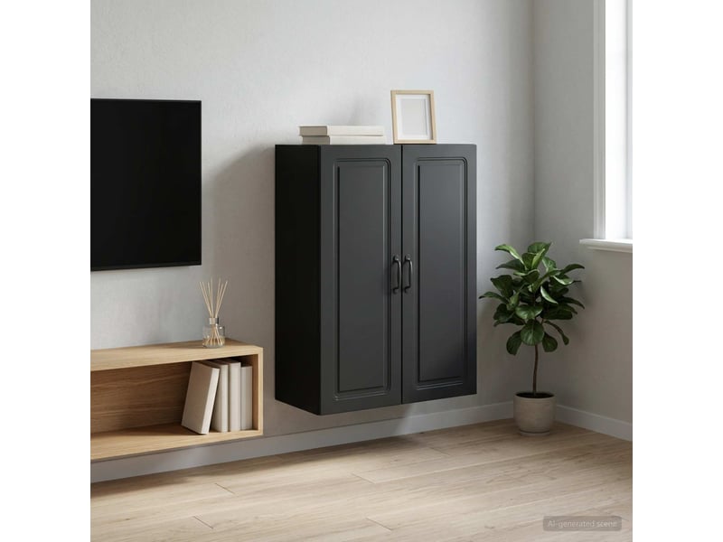  Armoire murale salon, meuble de rangement 66 x 34,5 x 90 cm bois d'ingénierie noir shl4888  - Conforama B