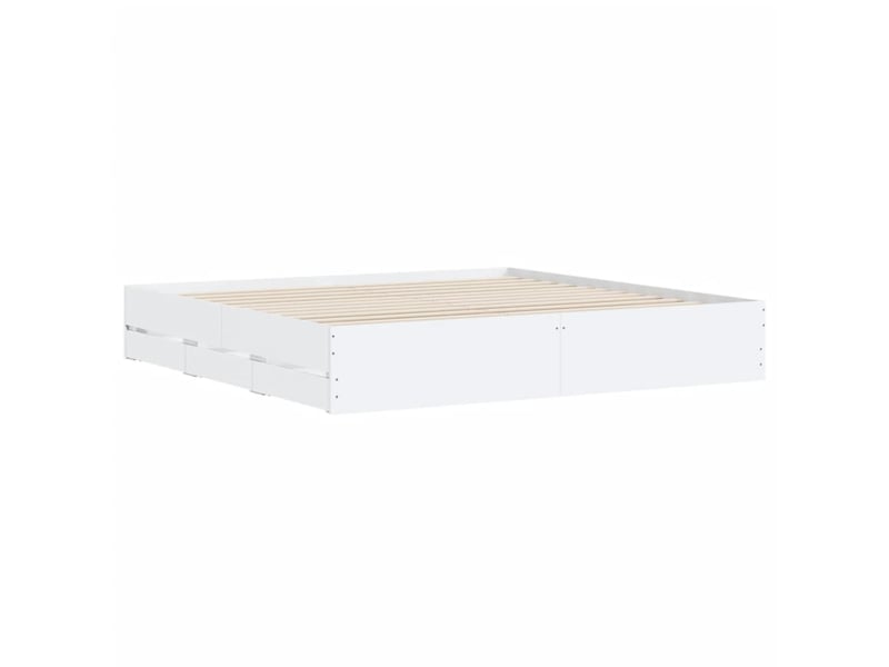 Lit double- lit adulte - cadre de lit avec tiroirs sans matelas blanc 180x200 cm - Conforama C
