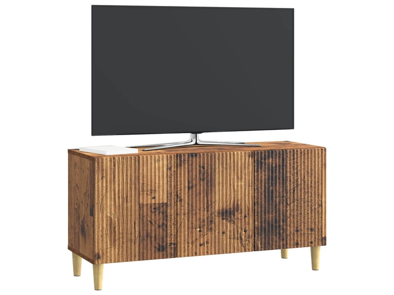  Meuble tv - banc tv - meuble de rangement 99 x 34,5 x 50 cm bois ancien bois d'ingénierie  - Conforama C