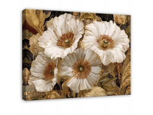 Tableau décoration murale impression sur toile fleurs glamour brun - 120x80 cm - tableau décoration murale chambre et salon