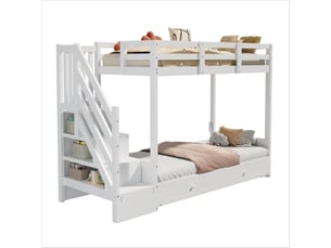 Lit combiné 90x200 cm <strong>OKMYHOME</strong>  <strong></strong> coloris blanc