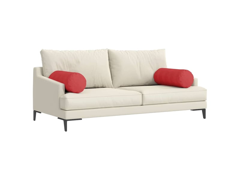  Lot de 2 coussins d'accent, coussins décoratifs, coussins lombaires tissu rouge ø 25 x 70 cm cf56707  - Conforama C