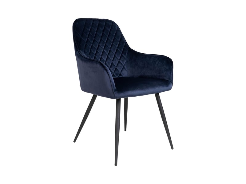  Lot de 2 fauteuils repas 65x57x87 cm en velours bleu foncé - nyla  - Conforama D